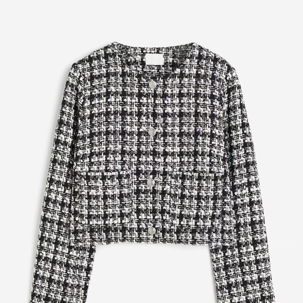 H&M Monochrome Bouclé Blazer